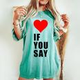 I Love Heart Red If Youay For アパレル レディースオーバーサイズコンフォートTシャツ Chalky Mint