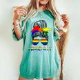 Messy Bun Proud Ally Pride Flag Love Lgbt レインボー サングラス レディースオーバーサイズコンフォートTシャツ Chalky Mint