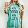No Beer No Life ノービアーノーライフ ビール おもしろ かわいい レディースオーバーサイズコンフォートTシャツ Chalky Mint