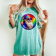 Santaclaus Rainbow 長袖tシャツ レディースオーバーサイズコンフォートTシャツ Chalky Mint