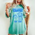 Sunny Morning Coffee Xundayun Delicious Coffee バックプリント レディースオーバーサイズコンフォートTシャツ Chalky Mint