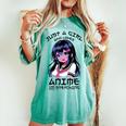 かわいい 和 かわいい アニメ 女の子 イラスト グラフィック デザイン レディースオーバーサイズコンフォートTシャツ Chalky Mint