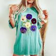 ヴィンテージ パンジー 花 ガーデニング パンジー 恋人 レディースオーバーサイズコンフォートTシャツ Chalky Mint