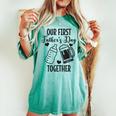 初めての父の日 Together Beer First Time Dad レディースオーバーサイズコンフォートTシャツ Chalky Mint