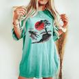 日本の木 赤い月 絵画 日本 夕日 男性 女性 レディースオーバーサイズコンフォートTシャツ Chalky Mint