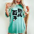 紀寿祝い 健康長寿 熟成百年 男性 女性 100歳紀寿（きじゅ）百寿（ひゃくじゅ・ももじゅ）お祝い おもしろプレゼント レディースオーバーサイズコンフォートTシャツ Chalky Mint