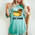面白い犬 ホットドッグ 食通 駄洒落ギフト 男性 女性 キッズ 男の子 女の子 レディースオーバーサイズコンフォートTシャツ Chalky Mint