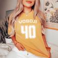 40 歳 誕生日 四十路 祝い 40歳 40才 お祝い 男性 女性 アラフォー 父 母 バックプリント レディースオーバーサイズコンフォートTシャツ Mustard