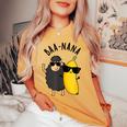 Baa-Nana おもしろバナナ羊しゃれ レディースオーバーサイズコンフォートTシャツ Mustard