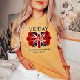 Bandera Del Díae 80 Aniversario 2025 E Day 80-E Day 2025 Cuello Camiseta extragrande cómoda para mujer Mustard