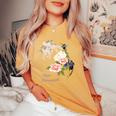 Beauty Flower（4） 長袖tシャツ レディースオーバーサイズコンフォートTシャツ Mustard