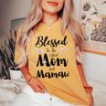 Blessed To Be Called Mom And Mamaw Floral Cute Women's Oversized Comfort T-shirt Mustard