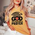 Connect To God The Password Is Prayer Jesus Christian Faith。 レディースオーバーサイズコンフォートTシャツ Mustard
