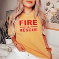 Fire Rescue 消防士 消防士 キッズ 若者 大人 男の子 女の子 レディースオーバーサイズコンフォートTシャツ Mustard