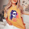 Girl Boss ポップアート セルフエンパワーメント レトロ 1950年代 レディースオーバーサイズコンフォートTシャツ Mustard