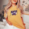 Girl Comicuper Retro Cool 長袖tシャツ レディースオーバーサイズコンフォートTシャツ Mustard