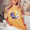 Goldendoodle ギフト ラブラドゥードル Cockapoo Mom カラフル ポップアート レディースオーバーサイズコンフォートTシャツ Mustard