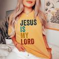 Jesus Is My Lord – Christian Faithintage Graphic レディースオーバーサイズコンフォートTシャツ Mustard
