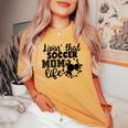 Livin' Thatoccer Mom Life ファニースポーツ 母の日 長袖tシャツ レディースオーバーサイズコンフォートTシャツ Mustard