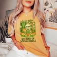 My Kind Ofocial Circle Plantkeleton ユーモア レディースオーバーサイズコンフォートTシャツ Mustard