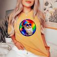 Santaclaus Rainbow 長袖tシャツ レディースオーバーサイズコンフォートTシャツ Mustard