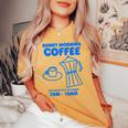 Sunny Morning Coffee Xundayun Delicious Coffee バックプリント レディースオーバーサイズコンフォートTシャツ Mustard