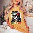 Woman Viva Mexico Flag Cinco De Mayo Mexican Girls Women's Oversized Comfort T-shirt Mustard Woman Viva Mexico Flag Cinco De Mayo Mexican Girls Women's Oversized Comfort T-shirt Mustard