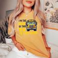 おかしなスクールバス運転手感謝 男性 女性 退職 レディースオーバーサイズコンフォートTシャツ Mustard