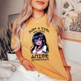 かわいい 和 かわいい アニメ 女の子 イラスト グラフィック デザイン レディースオーバーサイズコンフォートTシャツ Mustard