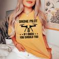 ドローン パイロット If I Duck Youhould Too ドローン フライングドローン Rc レディースオーバーサイズコンフォートTシャツ Mustard