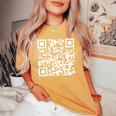 裏面 面白い Qr Fck オフコード 言葉 引用 男性用 女性用 レディースオーバーサイズコンフォートTシャツ Mustard