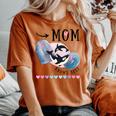 Mom Knows Best Mom And Baby Orca Whale Mother's Day Women's Oversized Comfort T-shirt Crimson