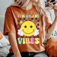 5Th Grade Vibes Girls Smile Face Back To School Fifth Grade Women's Oversized Comfort T-shirt Yam