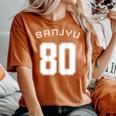 80 歳 傘寿 祝い 80歳 80才 お祝い 男性 女性 傘寿祝い 父 母 さんじゅ 背番号 バックプリント レディースオーバーサイズコンフォートTシャツ Yam