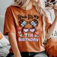 Bruh It's My 7Th Birthday レトロ キッズ 7歳 誕生日 女の子 長袖tシャツ レディースオーバーサイズコンフォートTシャツ Yam
