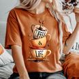 Coffee Is Life 愉快なコーヒー好きのギフト レディースオーバーサイズコンフォートTシャツ Yam