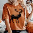 Deer Dad Mom Lover モノクロ 鹿 レディースオーバーサイズコンフォートTシャツ Yam