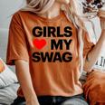 Girls Love Mywagaying Girls Love Mywagの引用 レディースオーバーサイズコンフォートTシャツ Yam