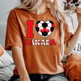 I Love Canada サッカーボール 男の子 女の子 キッズ カナダ国旗 レディースオーバーサイズコンフォートTシャツ Yam