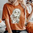 Owl Drawing レディースオーバーサイズコンフォートTシャツ Yam