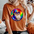 Santaclaus Rainbow 長袖tシャツ レディースオーバーサイズコンフォートTシャツ Yam