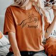 Showjumping Equestrian Horse Riding レディースオーバーサイズコンフォートTシャツ Yam