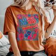 Stars Stripes Human Rights 4Th Of July Floral American Flag Women's Oversized Comfort T-shirt Yam