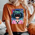 かわいいアニメの女の子 長袖tシャツ レディースオーバーサイズコンフォートTシャツ Yam
