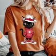 カナダデー 面白い クール 黒猫 カナダ国旗 キッズ 女の子 男の子 レディースオーバーサイズコンフォートTシャツ Yam
