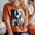 ピンナップガールtシャツ セクシーな天使の悪魔の女の子 B&W バックプリント レディースオーバーサイズコンフォートTシャツ Yam