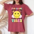 5Th Grade Vibes Girls Smile Face Back To School Fifth Grade Women's Oversized Comfort T-shirt Crimson