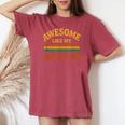 Awesome Like My Daughter レトロ親子絆ファミリー誇り娘 レディースオーバーサイズコンフォートTシャツ Crimson