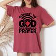 Connect To God The Password Is Prayer Jesus Christian Faith。 レディースオーバーサイズコンフォートTシャツ Crimson