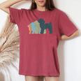 Dog Mom & Dad シルエット ヴィンテージトイプードル レディースオーバーサイズコンフォートTシャツ Crimson